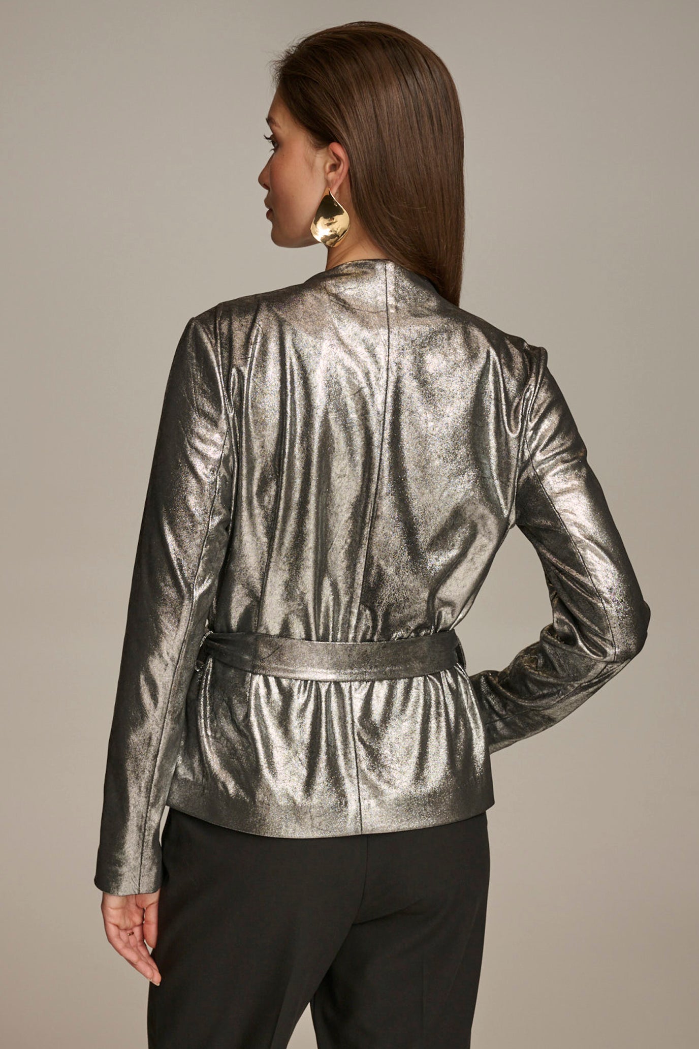 (image for) ELEGANT BELTED METALLIC JACKET